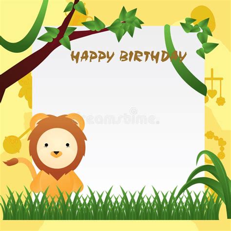 Animal Birthday Card stock vector. Illustration of king - 14103794