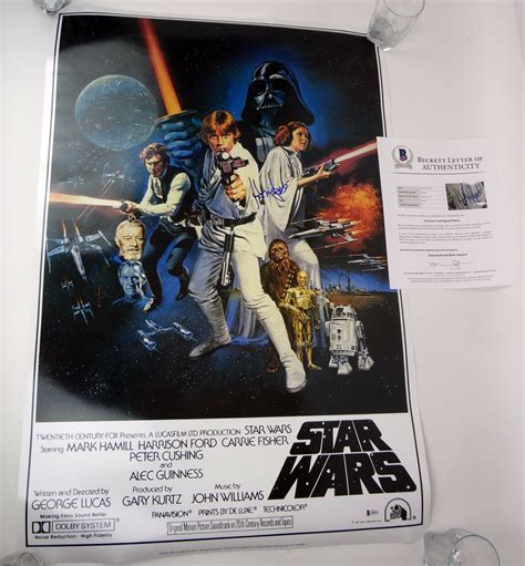 Harrison Ford Signed Autograph Full Size Star Wars Movie Poster W ...