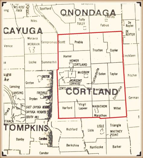 Cortland County original townships map | Township, Cortland, Genealogy resources