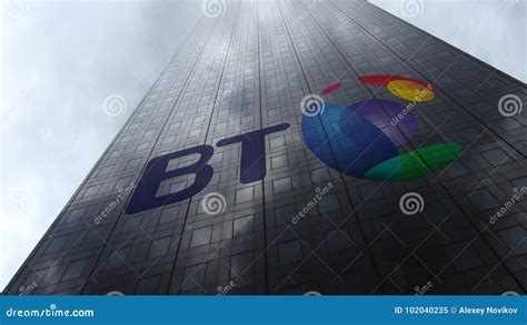 BT Group Logo on a Skyscraper Facade Reflecting Clouds. Editorial 3D ...