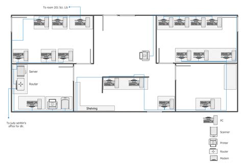 Network Layout Floor Plans | MS Visio Look a Like Diagrams | Network ...