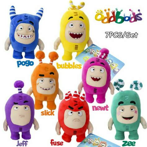 TV & Movie Character Toys Oddbods Plush Soft Toy Cuddly Doll Newt Bubbles Pogo Zee Jeff Fuse ...