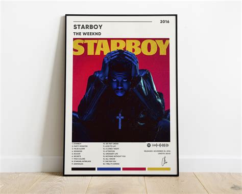 The Weeknd Starboy Album Cover Poster, The Weeknd Starboy Po | Inspire Uplift