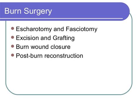 Surgery on Burn Patients