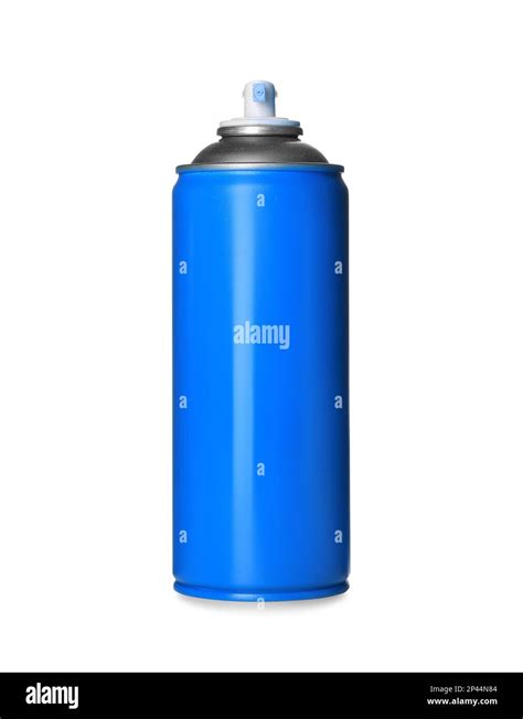 Can of light blue spray paint isolated on white. Graffiti supply Stock Photo - Alamy