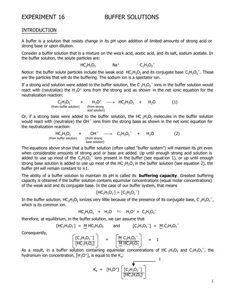 experiment 16 buffer solutions