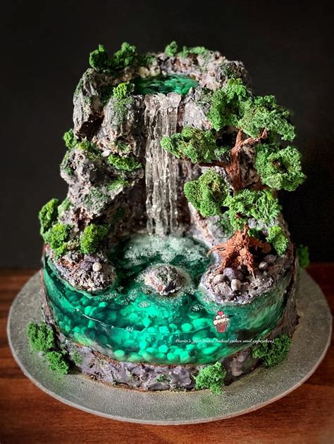 Waterfall Cake - from the Island cakes - Decorated Cake - CakesDecor