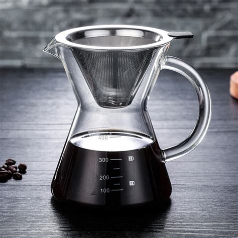 High temperature Heat resistant Glass Coffee Pot Espresso Coffee Machine With Stainless Steel ...