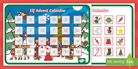 Elf Advent Calendar Activity (teacher made) - Twinkl