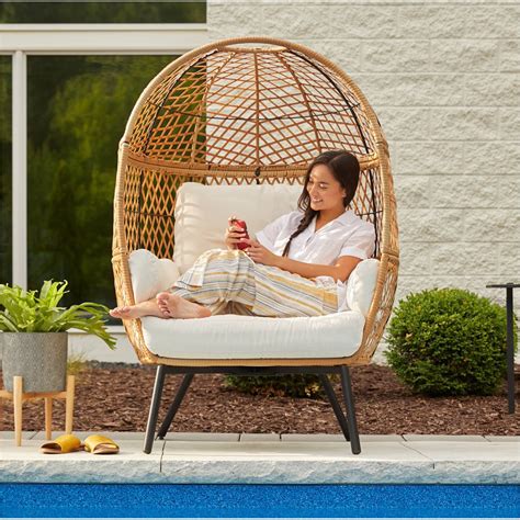 Better Homes & Gardens Ventura Boho Stationary Wicker Egg Chair ...