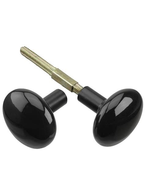 Pair of Black Porcelain Door Knobs With Black Iron Shanks | House of ...