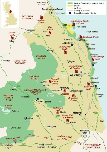 Map of Northumberland in 2023 | Northumberland england, Northumberland ...