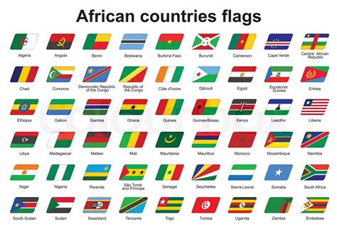 set of African countries flags icons | Stock vector | Colourbox