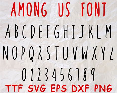 Among Us Letters Font