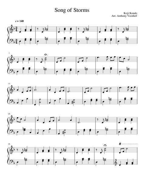 Song of Storms -- Beginner Arrangement Sheet music for Piano (Solo ...