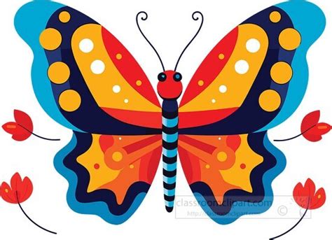 Butterfly Clipart-cute bright cartoon style butterfly