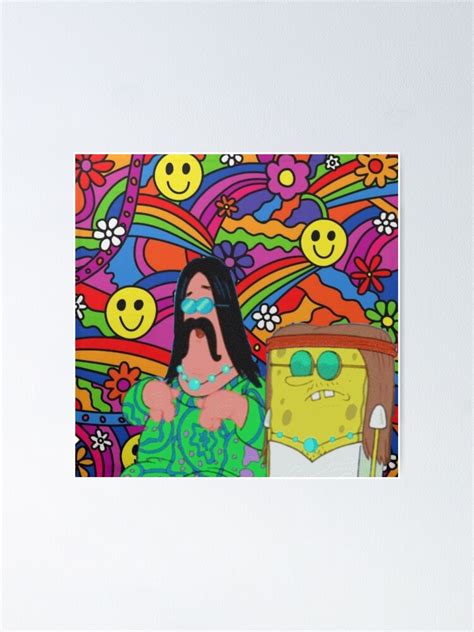 "Hippie Spongebob" Poster for Sale by RadiateCo | Redbubble