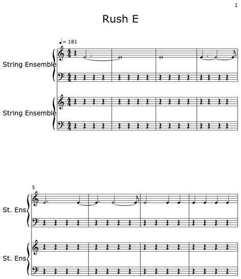 Rush E - Sheet music for String Ensemble