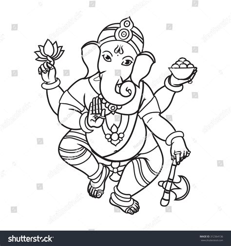 Cartoon Vector Elephant Head God Ganesha Stock Vector (Royalty Free ...