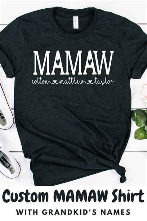 Mamaw Shirt With Grandkids Names, Custom Mamaw Shirt, Gift for Mamaw ...