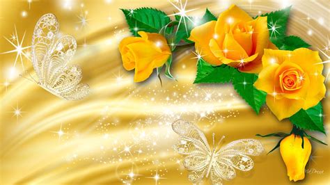 Glowing Yellow Roses HD desktop wallpaper : Widescreen : High Definition : Fullscreen