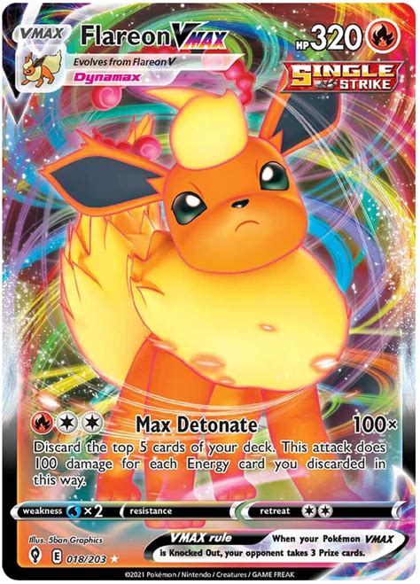 Flareon VMAX - Evolving Skies #18 Pokemon Card