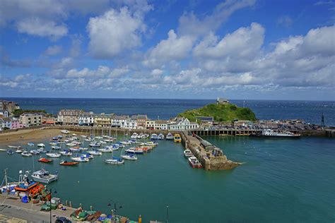 An aerial view of Ilfracombe Harbour taken from the South West Coast ...