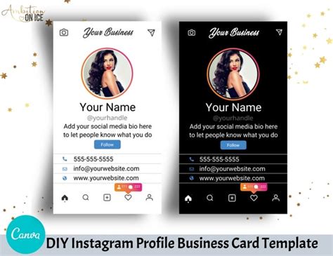 DIY Instagram Profile Business Cards Canva Template. Business - Etsy