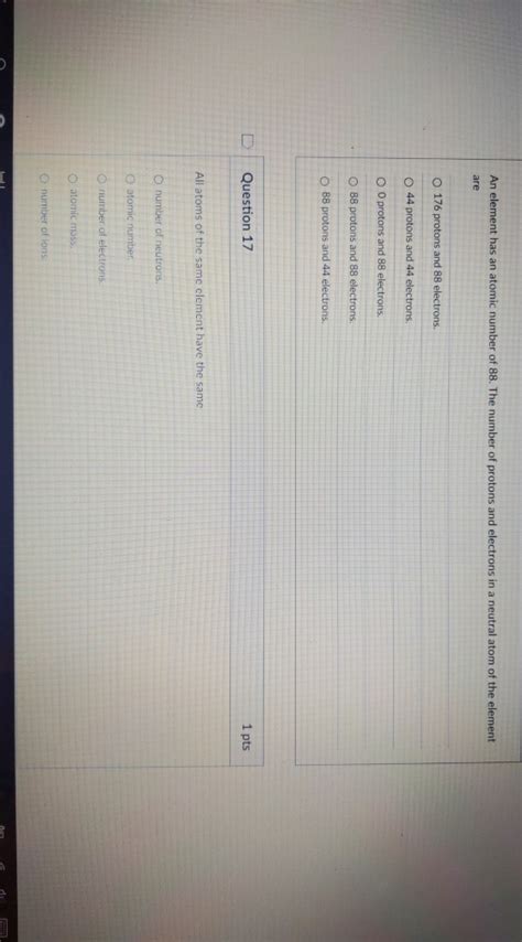 An element has an atomic number of 88. The number of | Chegg.com