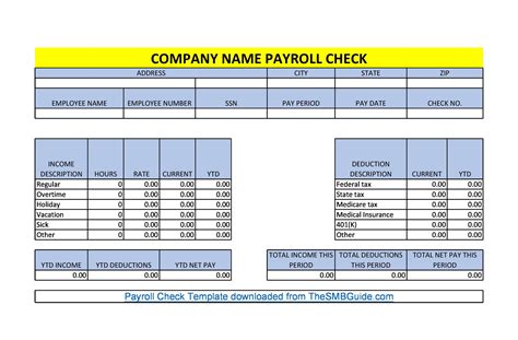 Microsoft Excel Payroll Template