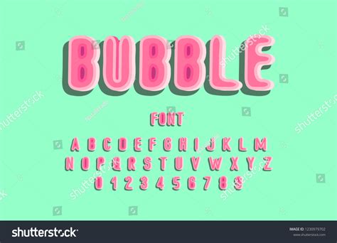 Stylized Bubble Gum Font Alphabet Letters Stock Vector (Royalty Free) 1230979702 | Shutterstock