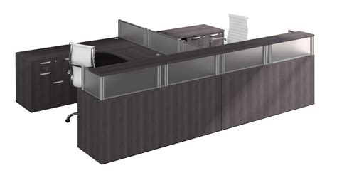 Modern Two Person Reception Desk | Madison Liquidators