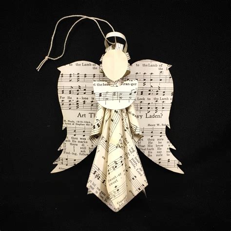 Sheet Music Christmas Angel Ornament Made From Hymn Book Pages - Etsy