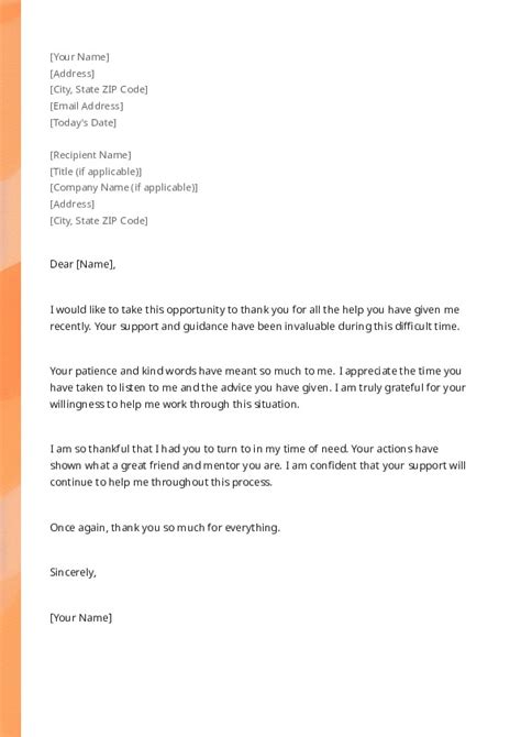 Personal Thank You Letter Template - Infoupdate.org