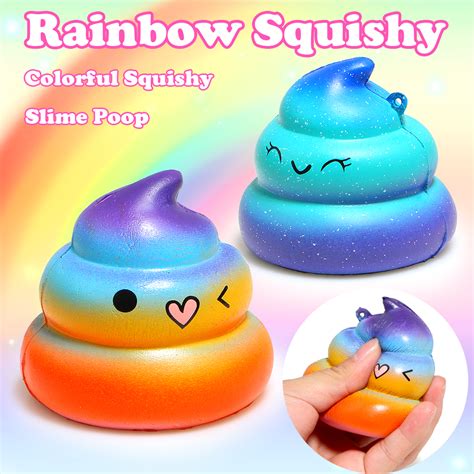 Rainbow Soft Squishy Colorful Slime Poop Slow Rising Cream Scented Original Package Squeeze Toy ...