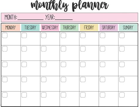 FREE PRINTABLE Weekly & Monthly Planners — Journey With Jess ...