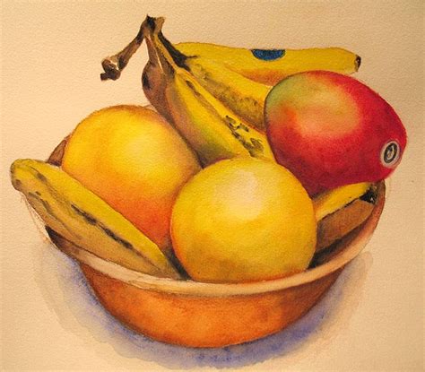 Watercolor Pencil Fruit Bowl | Fruit painting, Fruits drawing, Fruit