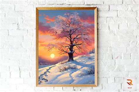 A Tree in a Snow Wall Art Graphic by Ricco Art · Creative Fabrica