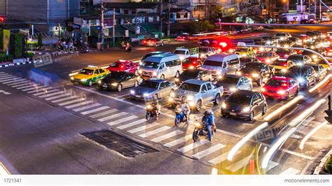 1080p - TRAFFIC AT NIGHT - BANGKOK TIME LAPSE Stock video footage | 1721341