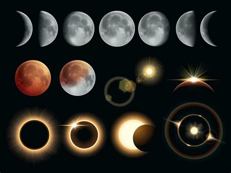 Eclipse Stages Realistic 28570050 Vector Art at Vecteezy