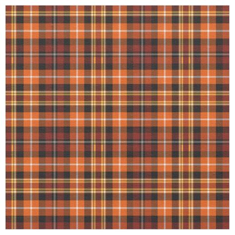 Fall Plaid Russet Brown, Orange and Yellow Pattern Fabric | Fall plaid ...