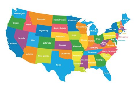 Map of USA regions: political and state map of USA