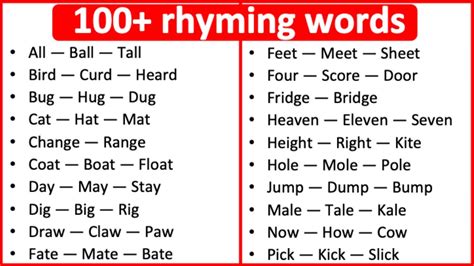 Easiest Words To Rhyme