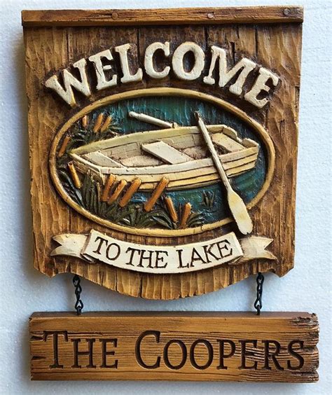 Welcome to the Lake Personalized Sign - Etsy | Lake signs, Personalized signs, Hand carved ...