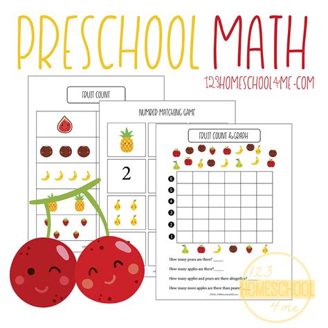 FREE Preschool Fruit Math Skills