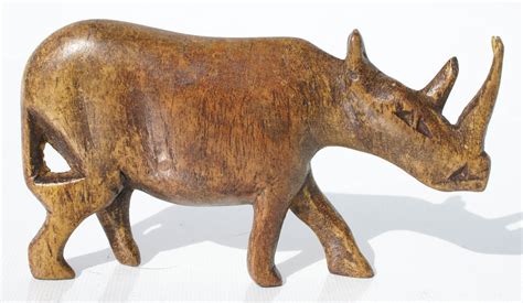 Rhino Wooden Figurine African Collectible Animal Figurines for Sale - $9.95 USD - GlobeBids