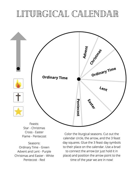 Liturgical Calendar Coloring Page - AWEDLI