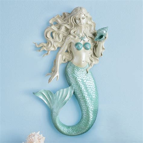 Amazon.com: ftb Sea Ocean Swimming Beautiful Shell Starfish Coastal Mermaid 3D Sculpted Wall Art ...