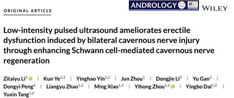 SXULTRASONIC | Low-intensity pulsed ultrasound ameliorates erectile dysfunction induced by ...