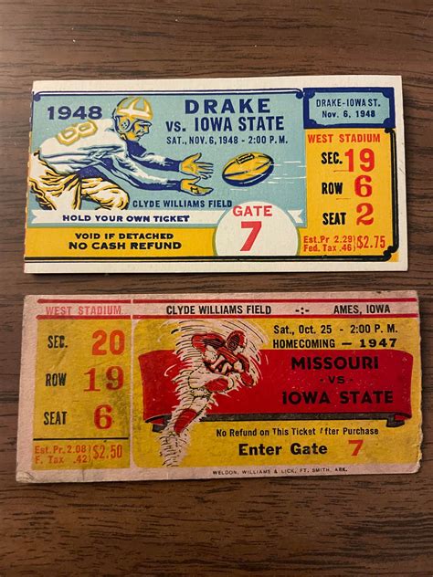 1947 & 1948 Iowa State Football Ticket Stubs : r/IowaState